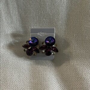 Purple and Blue Statement Earrings